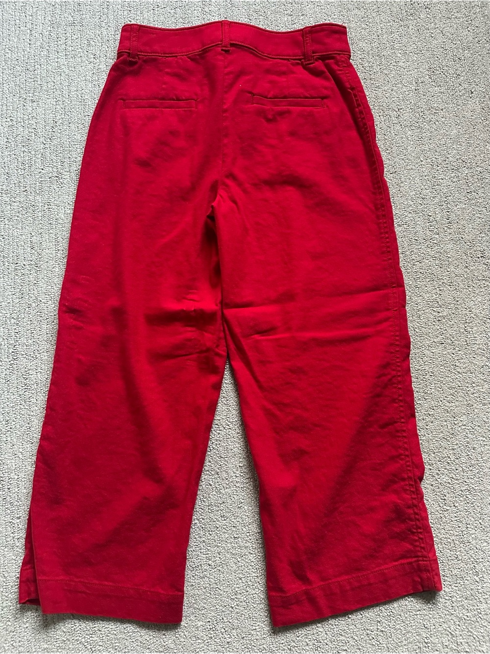 LOFT Palmer Wide Leg Crop Red pants, size 0 - Picture 7 of 9